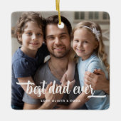 Beste Papa Ooit Vaderdag Foto Keramisch Ornament (Voorkant)