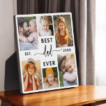 Beste papa ooit - Vaderdag fotocollage Fotoplaat<br><div class="desc">Vier je vader met de "Best Dad Ever" Vaderdag Photo Collage Plaque, een welgemeend eerbetoon aan het man dat de wereld voor je betekent. Deze prachtig vervaardigde plaquette is voorzien van een hoogwaardige, aanpasbare fotocollage, waarmee u gekoesterde herinneringen en speciale momenten kunt laten zien. De collage is elegant gerangschikt rond...</div>