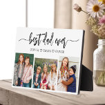 Beste papa ooit - Vaderdag fotocollage Fotoplaat<br><div class="desc">Vier je vader met de "Best Dad Ever" Vaderdag Photo Collage Plaque, een welgemeend eerbetoon aan het man dat de wereld voor je betekent. Deze prachtig vervaardigde plaquette is voorzien van een hoogwaardige, aanpasbare fotocollage, waarmee u gekoesterde herinneringen en speciale momenten kunt laten zien. De collage is elegant gerangschikt rond...</div>