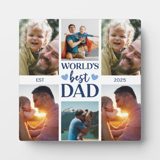 Beste Papa Ooit Vaderdag Fotocollage Fotoplaat (Voorkant)