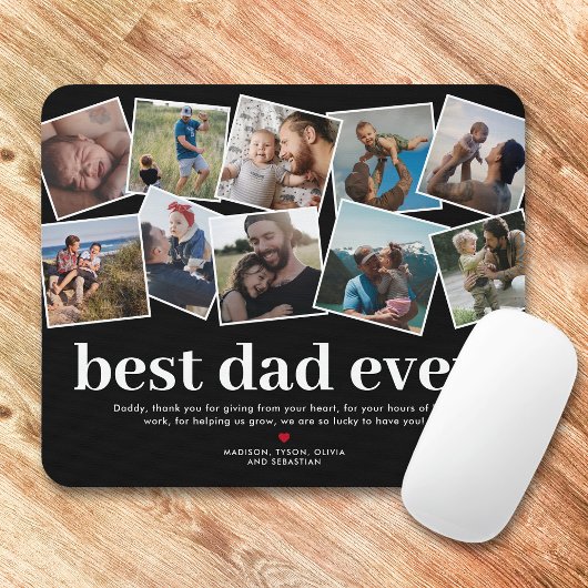 Beste Papa Ooit Vaderdag Fotocollage Muismat