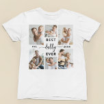 Beste papa ooit - Vaderdag fotocollage T-shirt<br><div class="desc">Vier je vader in stijl met het "Best Daddy Ever" Vaderdag Photo Collage T-Shirt. Dit op maat gemaakte T-shirt heeft een prachtig gerangschikte fotocollage, waarmee je gekoesterde herinneringen en speciale momenten die je met je vader hebt doorgebracht, kunt laten zien. Gecentreerd rond de hartverwarmende boodschap "Beste papa ooit", combineert dit...</div>