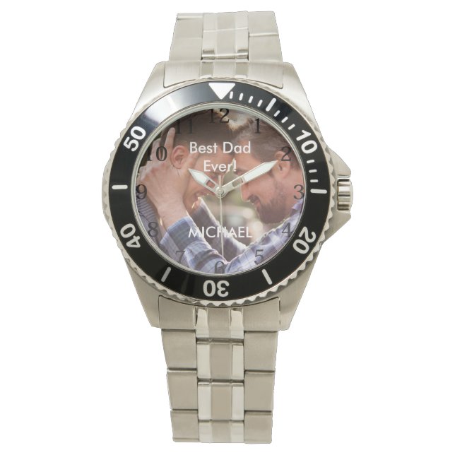 Beste papa ooit Vaderdag Fotohorloge Horloge (Voorkant)