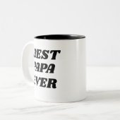 Beste papa ooit Vaderdag gepersonaliseerd cadeau Tweekleurige Koffiemok (Voorkant links)