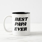 Beste papa ooit Vaderdag gepersonaliseerd cadeau Tweekleurige Koffiemok (Links)