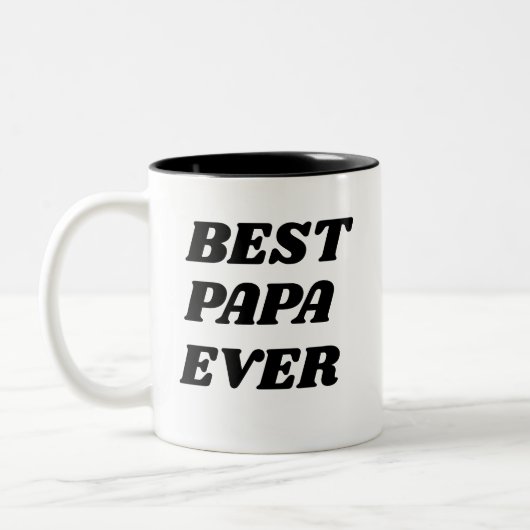 Beste papa ooit Vaderdag gepersonaliseerd cadeau Tweekleurige Koffiemok (Links)