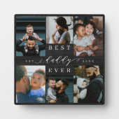 Beste papa ooit Vaderdag Gift Foto Woodgrain Fotoplaat (Voorkant)