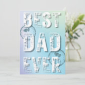 Beste Papa Ooit Vaderdag Grunge Typografie Foto Feestdagenkaart (Staand voorkant)