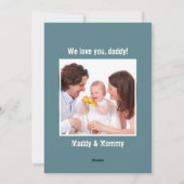 Beste Papa Ooit Vaderdag Grunge Typografie Foto Feestdagenkaart (Achterkant)