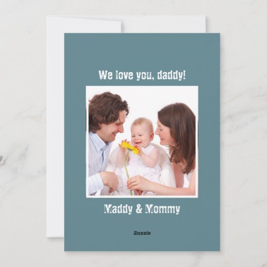 Beste Papa Ooit Vaderdag Grunge Typografie Foto Feestdagenkaart (Achterkant)