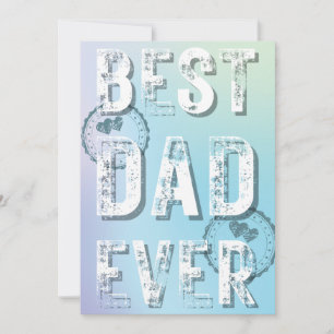 Beste papa ooit Vaderdag Grunge Typografie Foto Feestdagenkaart