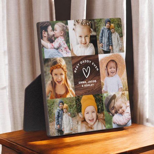 Beste papa ooit Vaderdag houtnerf foto Fotoplaat