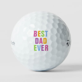 Beste papa ooit Vaderdag Kleurrijke Typografie Golfballen