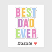 Beste papa ooit Vaderdag Kleurrijke typografie Sticker (Vel)