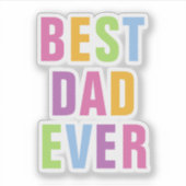 Beste papa ooit Vaderdag Kleurrijke typografie Sticker (Voorkant)