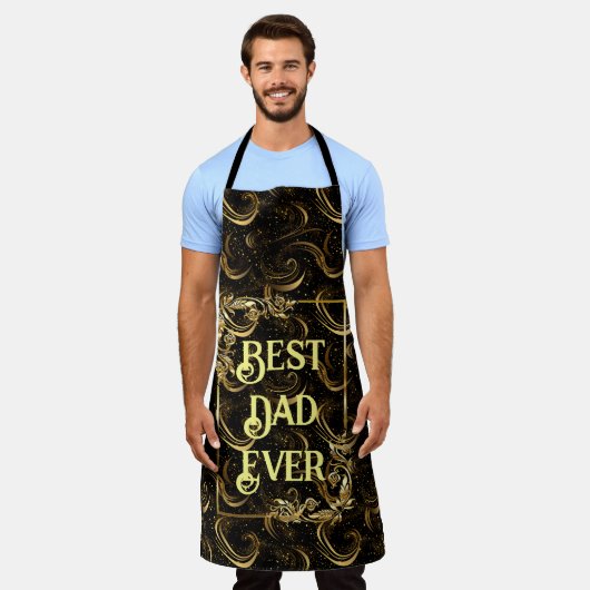 Beste papa ooit Vaderdag Moderne gouden kalligrafi Schort (Gedragen)