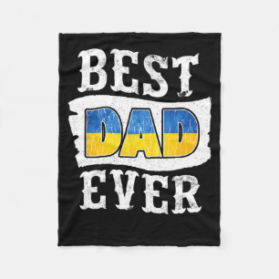 Beste papa ooit Vaderdag Oekraïense vlag Oekraïne  Fleece Deken