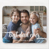 Beste Papa Ooit Vaderdag Script Foto Muismat (Voorkant)