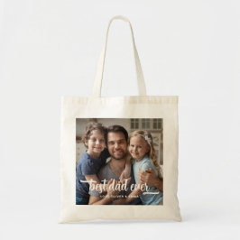 Beste Papa Ooit Vaderdag Script Foto Tote Bag