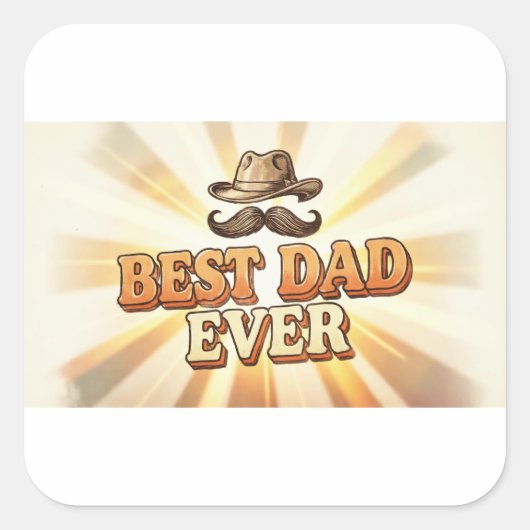Beste Papa Ooit Vaderdag Sticker | Cool Vintage (Voorkant)