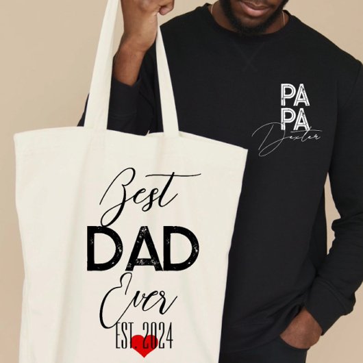 Beste papa ooit Vaderdag trendy cadeau individu Tote Bag