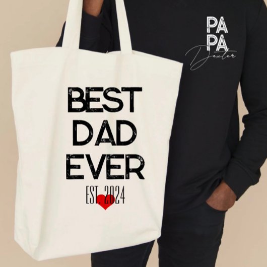 Beste papa ooit Vaderdag trendy cadeau individu Tote Bag