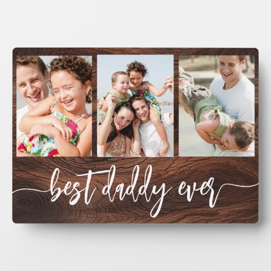 Beste papa ooit - Vaderdag Wood Fotocollage Fotoplaat (voorkant)