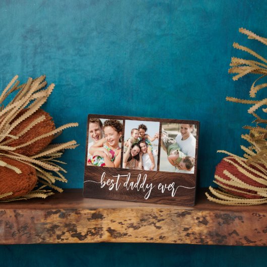 Beste papa ooit - Vaderdag Wood Fotocollage Fotoplaat (Zijkant)