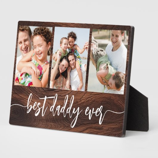 Beste papa ooit - Vaderdag Wood Fotocollage Fotoplaat (Zijkant)
