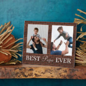 Beste papa ooit vaders dag 2 foto collage plaque fotoplaat (Zijkant)