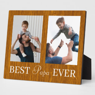 Beste papa ooit vaders dag 2 foto collage plaque fotoplaat