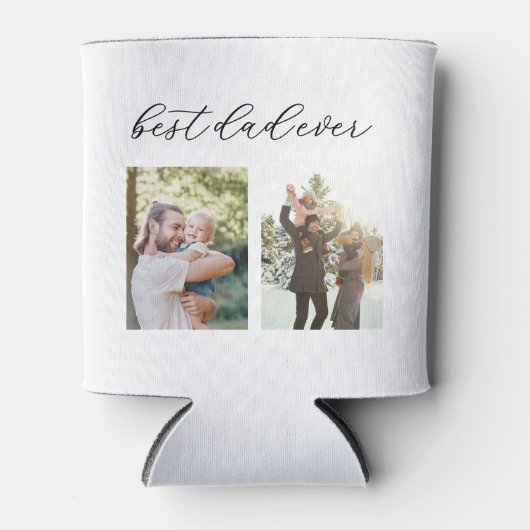 Beste papa ooit vaders dag 4 fotocollage blikjeskoeler (Voorkant)