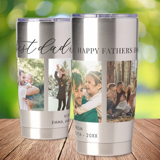 Beste papa ooit vaders dag 4 fotocollage geïsoleerde drinkbeker