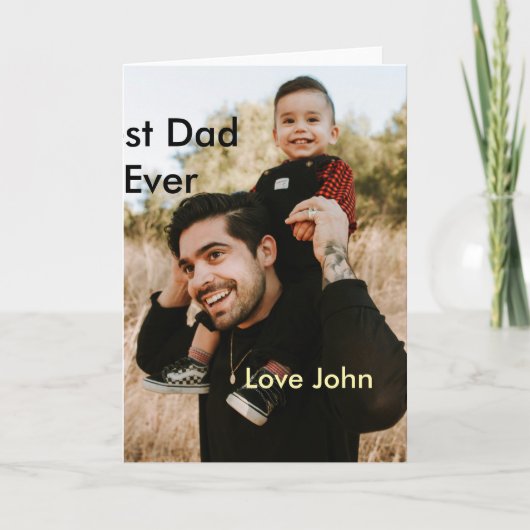 Beste papa ooit vaders dag cadeau foto naam eenvou kaart (Voorkant)