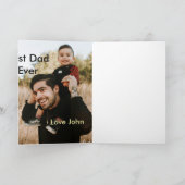 Beste papa ooit vaders dag cadeau foto naam eenvou kaart (Binnen)