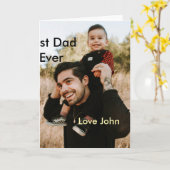 Beste papa ooit vaders dag cadeau foto naam eenvou kaart (Gele Bloem)