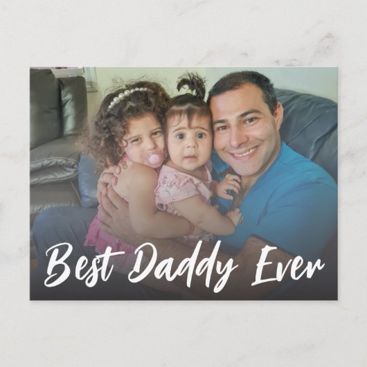 Beste papa ooit, vaders dag foto modern script feestdagenkaart (Voorkant)