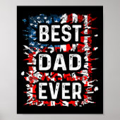 Beste papa ooit Vaders Dag Papa Amerikaanse vlag Poster (Voorkant)