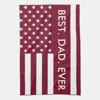 Beste papa ooit Vaders Dag Typografie USA Flag Che Theedoek