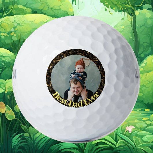 Beste papa ooit vaders dag wervelen moderne kallig golfballen