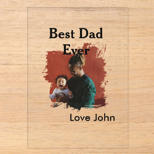 Beste papa ooit vaders papa cadeau foto naam eenvo acryl uitnodigingen