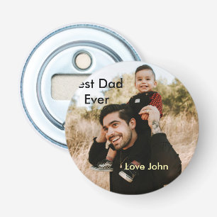 Beste papa ooit vaders papa cadeau foto naam eenvo button flesopener