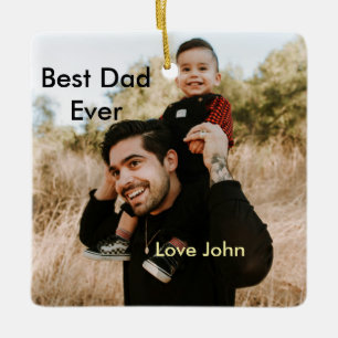 Beste papa ooit vaders papa cadeau foto naam eenvo keramisch ornament