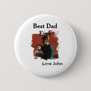 Beste papa ooit vaders papa cadeau foto naam eenvo ronde button 5,7 cm