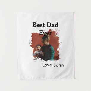 Beste papa ooit vaders papa cadeau foto naam eenvo wandkleed