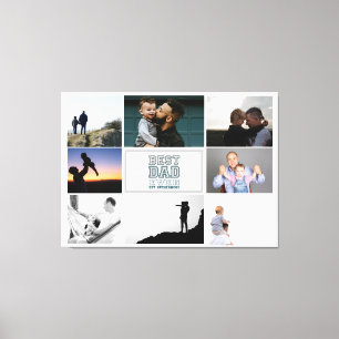 Beste papa ooit vaderschap fotocollage ontwerp canvas afdruk