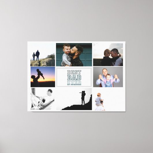 Beste papa ooit vaderschap fotocollage ontwerp canvas afdruk (Voorkant)
