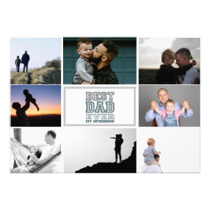 Beste papa ooit vaderschap fotocollage ontwerp foto afdruk