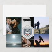 Beste papa ooit vaderschap typografie ontwerp feestdagenkaart (Voorkant / Achterkant)