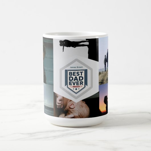 Beste Papa Ooit Vaderschap Typografie Ontwerp Koffiemok (Center)